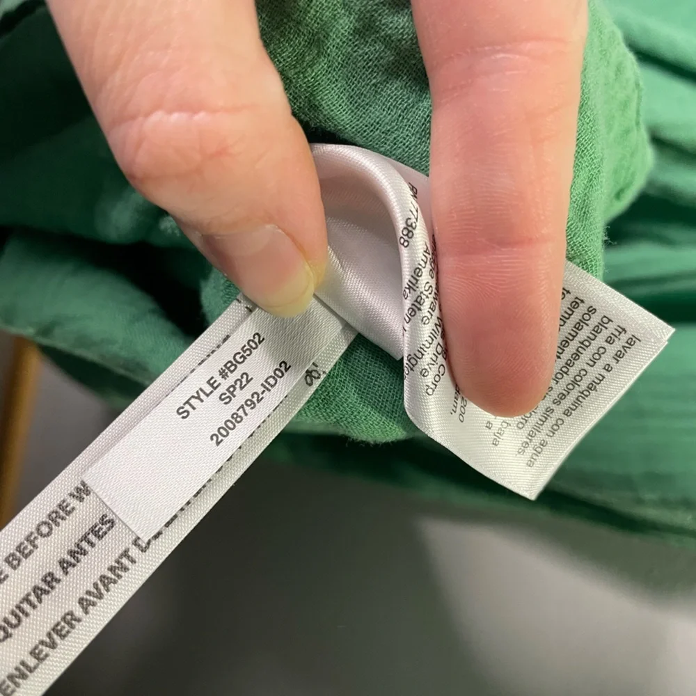 NWT J. Crew Green Squareneck Soft Gauze Dress Smocked Back Spring Summer - Picture 9 of 11